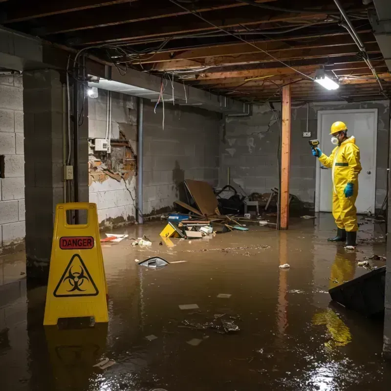 Flooded Basement Electrical Hazard in Warren County, MO Property